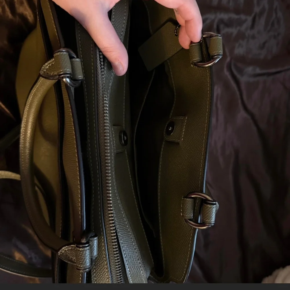 Coach Olive Green Leather Handbag - Picture 5 of 9